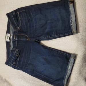 Paige Women's Blue Bermuda Shorts Size 24 Dark Stone Wash